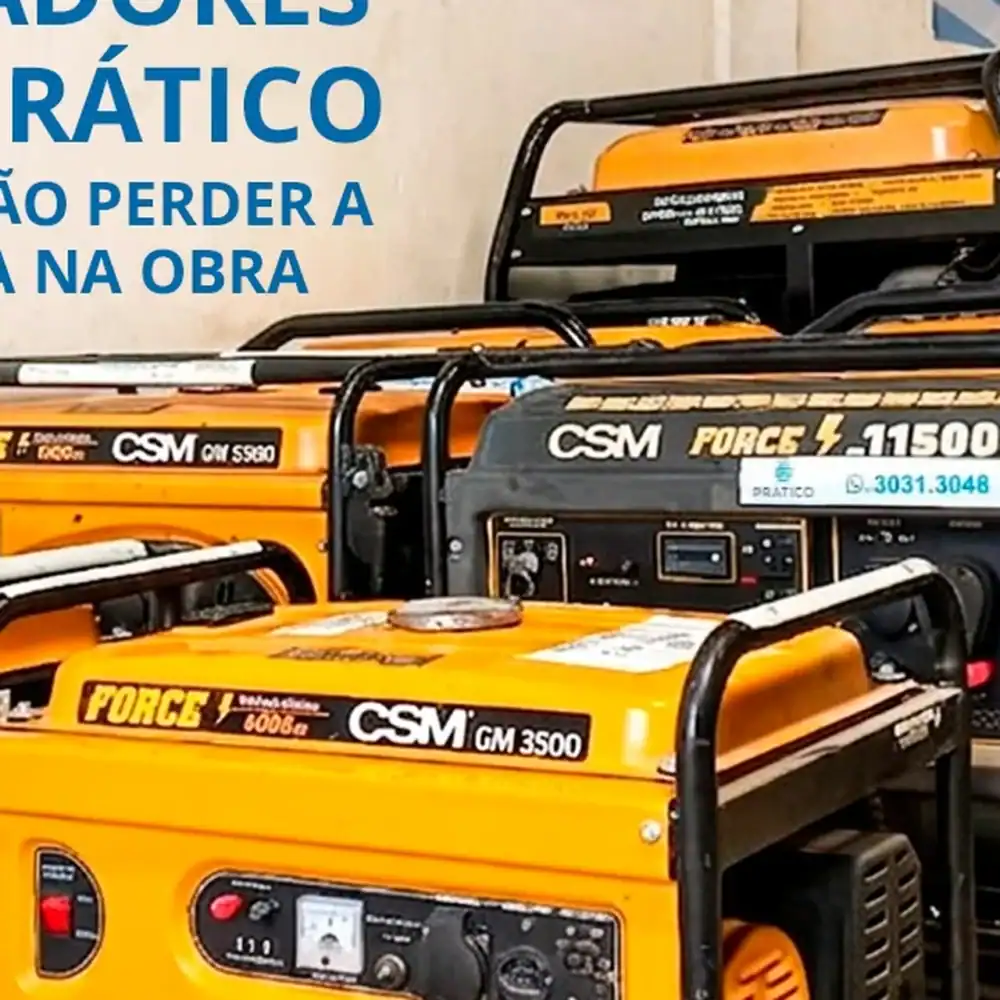 Qual gerador ideal para cada equipamento de obra?